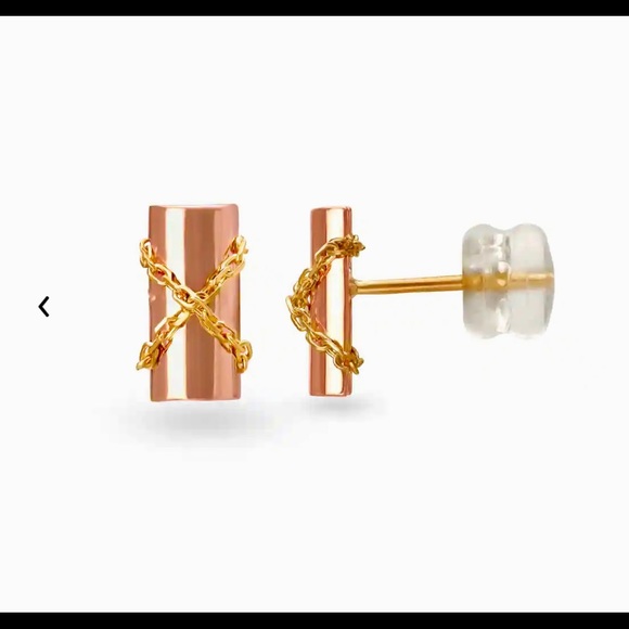 14kt Rose gold earrings - Picture 3 of 4